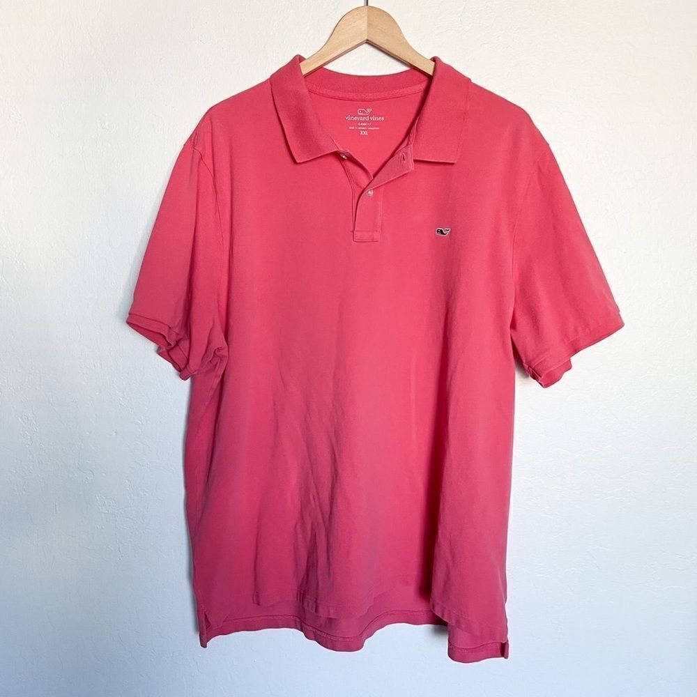VINEYARD VINES Men's Coral‎ Pink Orange Polo Shirt Top Preppy Size XXL